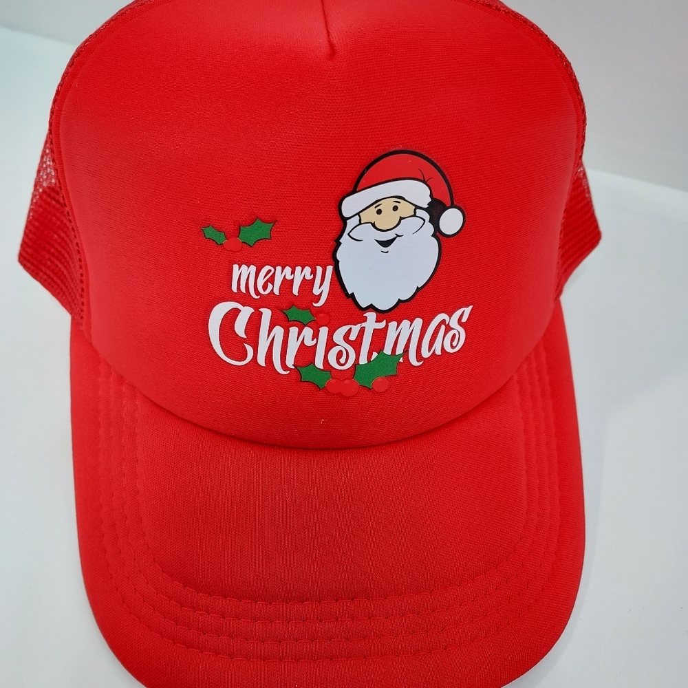 Santa Christmas hat Meshback snapback All red